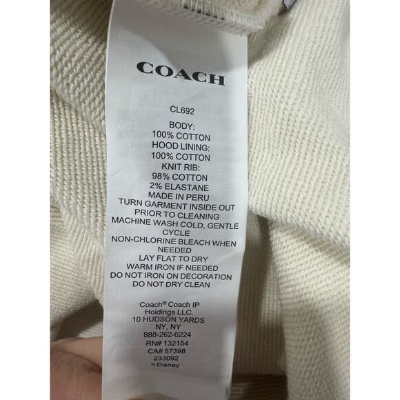 Coach X Disney Mickey Minnie Mouse Ice Skating Hoodie Cream - Picture 8 of 9